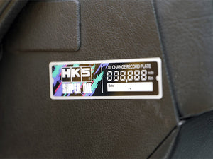 HKS OIL CHANGE RECORD PLATE FOR  51007-AK398