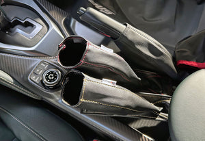 TOP SECRET HANDBRAKE BOOTS BLACK RED STITCH FOR NISSAN GT-R R35 TOP-SECRET-00134