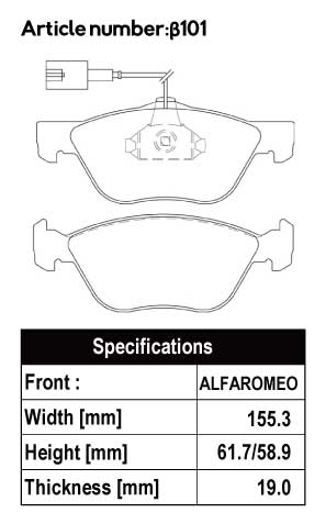 ACRE FORMULA800C BRAKE PAD FRONT FOR ALPHA ROMEO SPIDER 2.0 TS 91620S β101-FORMULA800C