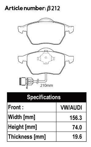 ACRE DUSTLESS REAL BRAKE PAD FRONT FOR VOLKS WAGEN SHARAN 7M 2.8 VR6 7MAAA β212-DUSTLESS-REAL