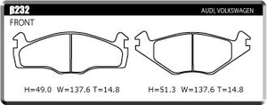 ACRE FORMULA700C BRAKE PAD FRONT FOR VOLKS WAGEN JETTA JETTA II 1.8 GT 16V β232-FORMULA700C