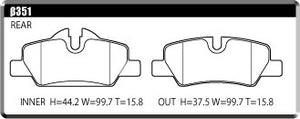 ACRE PC2600 BRAKE PAD REAR FOR MINI F56 3DR. HATCHBACK 2.0 JCW FR.4POT XMJCW XRJCWM β351-PC2600
