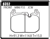 ACRE ZZC BRAKE PAD FRONT FOR MINI F56 3DR. HATCHBACK 2.0 JCW FR.4POT XMJCW XRJCWM β352-ZZC