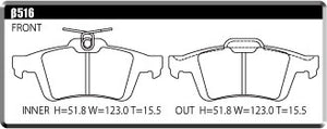 ACRE EUROSTREEET BRAKE PAD REAR FOR VOLVO V40 2.0 T5 2.0 T5 AWD 2.0 T5 R-DESIGN MB5204T MB420 MB420XC β516-EUROSTREET
