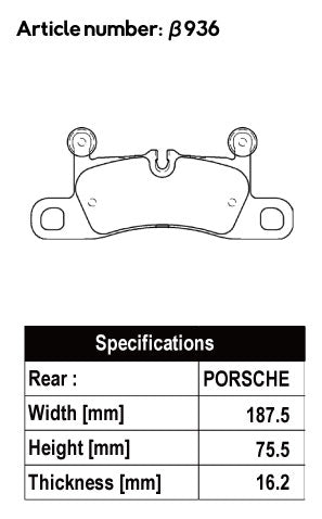 ACRE ZZC BRAKE PAD REAR FOR VOLKS WAGEN TOUAREG 3.0 HYBRID 3.6 V6 7PCGEA 7PCGRS 7PCGRA β936-ZZC