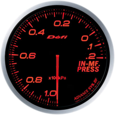 DEFI ADVANCE BF INTAKE MANIFOLD PRESSURE GAUGE AMBER RED FOR  DF10102