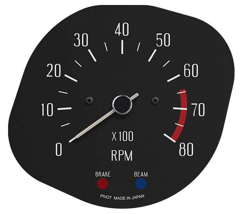 PIVOT VINTAGE GAUGE TACHOMETER 8000RPM WHITE NEEDLE FOR NISSAN SKYLINE HAKOSUKA KOUKI KG-HB8