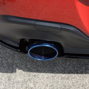 ROSSO MODELLO COLBASSO TI-R PLUS SINGLE EXIT TITANIUM TAIL SILVER EXHAUST MUFFLER WITH CENTER PIPE FOR SUBARU BRZ ZD8 AT MT COBR-R162P-SILVER