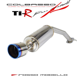 ROSSO MODELLO COLBASSO TI-R SINGLE EXIT TITANIUM TAIL SILVER EXHAUST MUFFLER FOR TOYOTA COPEN GR SPORT LA400A AT MT KF COBR-R818-SILVER