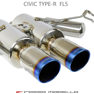 ROSSO MODELLO COLBASSO ZEEK TI TITANIUM TAIL SILVER SPORT SILENCER EXHAUST MUFFLER FOR HONDA CIVIC TYPE R FL5 K20C COBT-Z347-SILVER