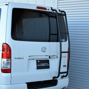 ROSSO MODELLO IKUSA REAR LADDER KYOSHU TYPE NORMAL CHECKER PLATE STEPS FOR TOYOTA HIACE 200 SERIES NARROW BODY IKS-HI-E