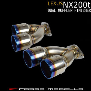 ROSSO MODELLO MARVELOUS T4 QUAD TITANIUM TAIL SILVER MUFFLER CUTTER FOR LEXUS NX200T AGZ10 AGZ15 ZENKI MFC-LX200T-SILVER