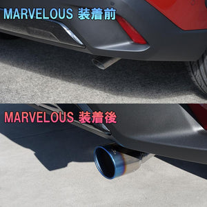 ROSSO MODELLO MARVELOUS T1 SINGLE TITANIUM TAIL BLACK MUFFLER CUTTER FOR TOYOTA COROLLA CROSS GR MXGH15 MFC-TO030-BLACK