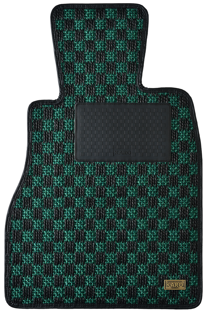 KARO GRAN SISAL GREEN BLACK FLOOR MATS FOR RENAULT Lutecia Renault Sport BF4 GRAN-SISAL-1512-GREEN-BLACK