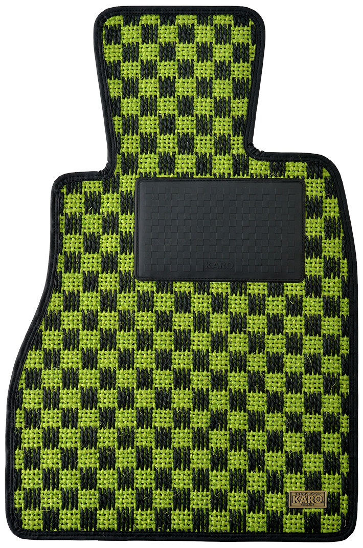 KARO SISAL LIME BLACK FLOOR MATS FOR RENAULT Lutecia Renault Sport BF4 SISAL-1512-LIME-BLACK