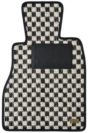 KARO GRAN SISAL WHITE BLACK FLOOR MATS FOR Toyota Hilux GUN125 GRAN-SISAL-3989-WHITE-BLACK