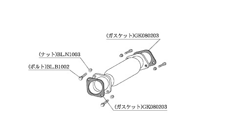 KAKIMOTO RACING  CATALYST SILENCER/STRAIGHT FOR NISSAN STAGEA E WGNC34 KAI  WGNC34  NCS301 - Black Hawk Japan