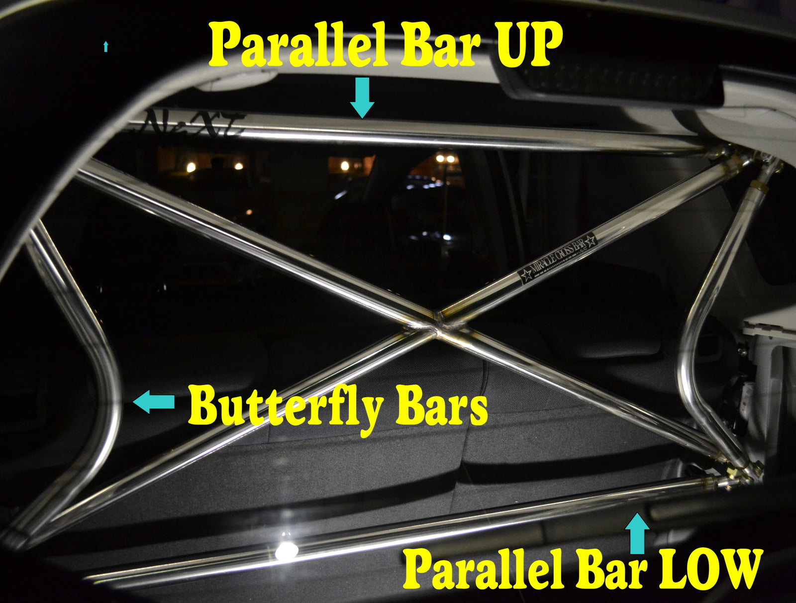 NEXT MIRACLE CROSS BAR PARALLEL BAR UP STAINLESS 32 FOR SUBARU IMPREZA GC8 R B NEXT-01620 - Black Hawk Japan