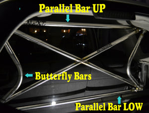 NEXT MIRACLE CROSS BAR BUTTERFLY BAR RIGHT & LEFT STAINLESS 32 FOR HONDA CIVIC EK 3DR NEXT-00214