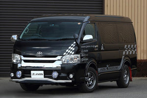 JAOS FRONT SKID BAR POLISH BLACK WIDE TYPE 3 ~ FOR TOYOTA HIACE 200 B150204B