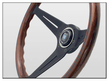 NARDI CLASSIC WOOD LINE CLASSIC WOOD & BLACK SPOKE DEEP CONE 350MM STEERING WHEEL N771